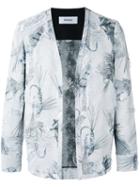Chalayan Collarless Open Blazer, Women's, Size: 46, Grey, Polyester/acetate/viscose/cotton