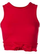 Live The Process Cropped Ballet Top - Red
