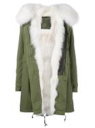 Mr & Mrs Italy Fox And Raccoon Fur Lined Parka, Women's, Size: Medium, Green, Cotton/fox Fur/polyester/racoon Fur
