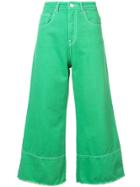 Msgm Cropped Flared Jeans - Green