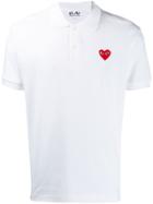 Comme Des Garçons Play Chest Logo Polo Shirt - White