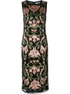 Alice+olivia Embroidered Midi Dress, Women's, Size: 2, Black, Nylon