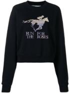 Off-white 'run For The Horses' Cropped Sweater - Black