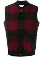 Universal Works Check Fleece Gilet - Black