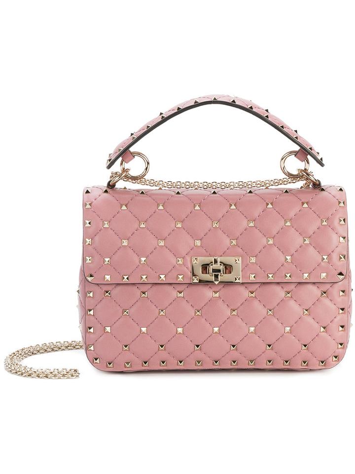 Valentino - Valentino Garavani Rockstud Spike Crossbody Bag - Women - Leather/metal - One Size, Pink/purple, Leather/metal