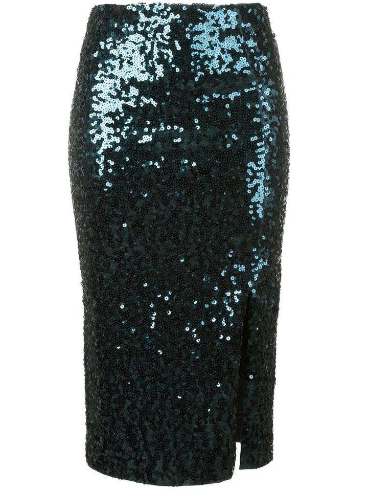 By Malene Birger Sequin Pencil Skirt, Women's, Size: Medium, Blue, Cotton/polyester/spandex/elastane/viscose