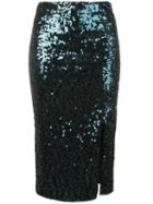 By Malene Birger Sequin Pencil Skirt, Women's, Size: Medium, Blue, Cotton/polyester/spandex/elastane/viscose