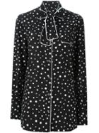 Dolce & Gabbana Polka Dot Print Pyjama Shirt, Women's, Size: 44, Black, Silk/spandex/elastane