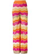 M Missoni Zig Zag Flared Trousers, Women's, Size: 40, Polyester/viscose/metallic Fibre