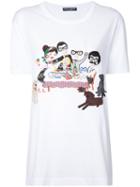 Dolce & Gabbana Cartoon Print T-shirt, Women's, Size: 44, White, Cotton