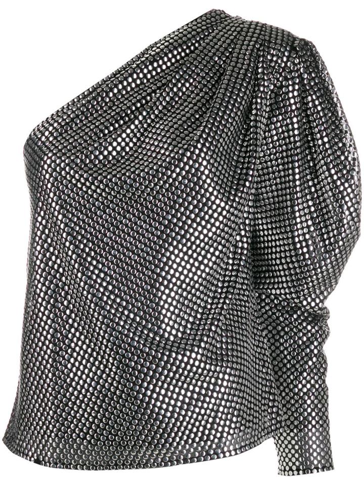 Iro Round Stud Embellished Blouse - Black