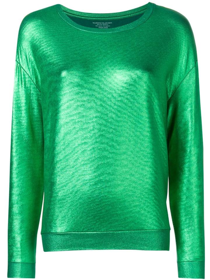 Majestic Filatures Textured Knitted Top - Green
