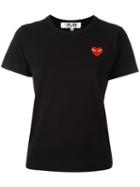Comme Des Garçons Play - Embroidered Logo T-shirt - Women - Cotton - S, Women's, Black, Cotton