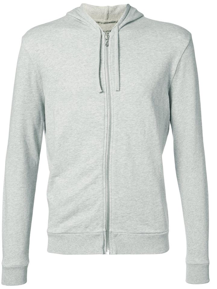 Majestic Filatures - Knitted Zip Hooded Sweater - Men - Cotton - M, Grey, Cotton