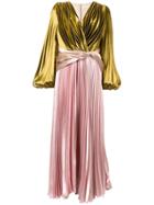 Peter Pilotto Multicoloured Rny Pleated Liquid Satin Gown - Pink