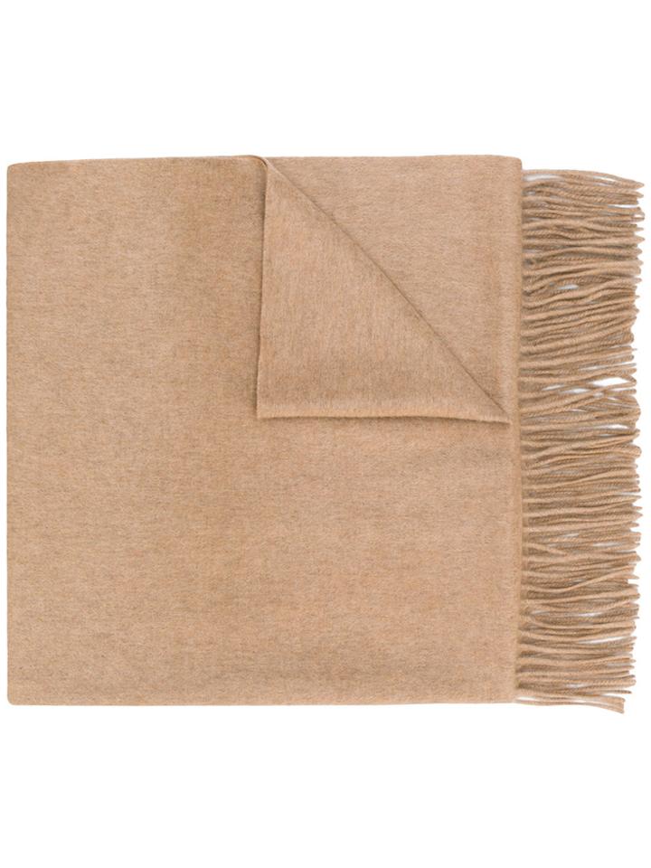 N.peal Fringed Shawl Scarf - Brown