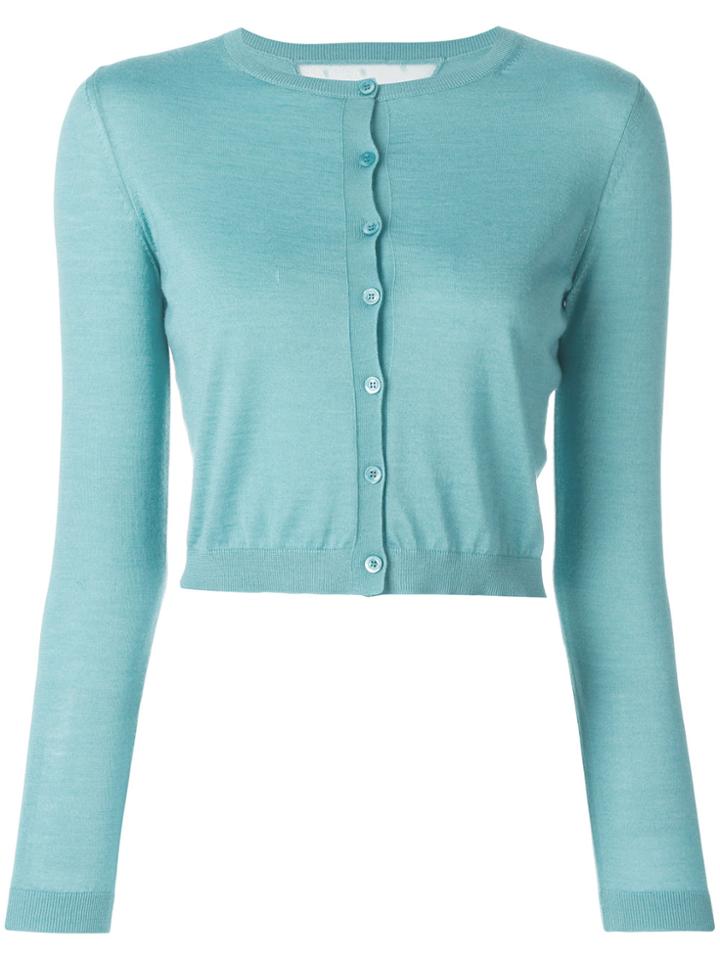 Red Valentino Tulle Insert Detail Cardigan - Blue
