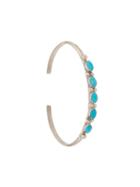 Jessie Western Turquoise Bangle Bracelet - Silver