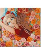 Gucci Silk Scarf With Viva! Volleyball Print - Blue