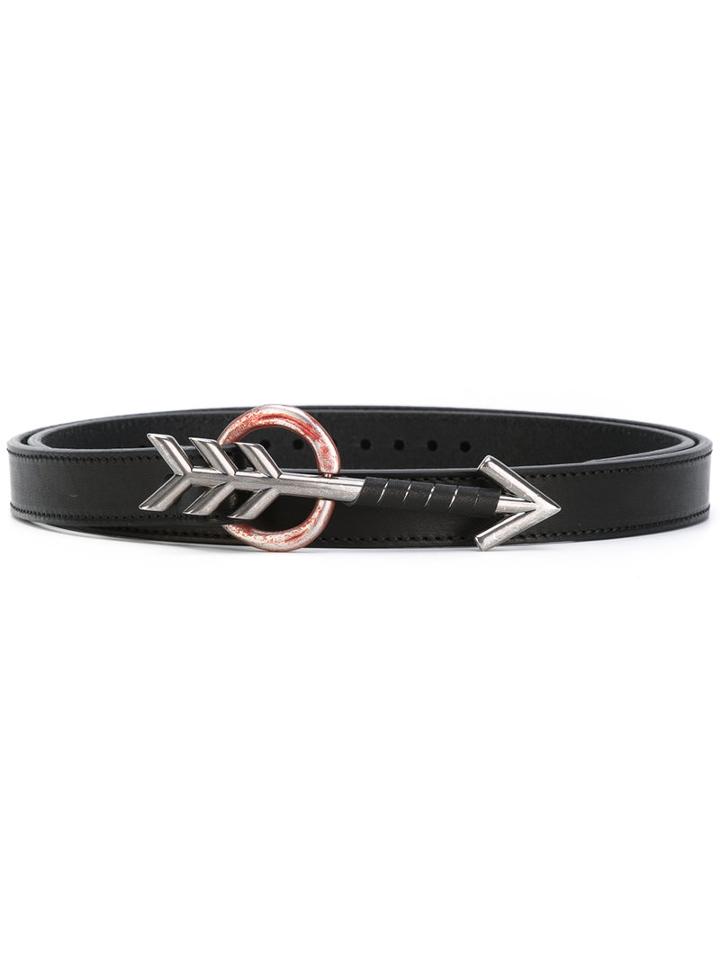 Lanvin - Arrow Buckle Belt - Men - Calf Leather/brass - 105, Black, Calf Leather/brass