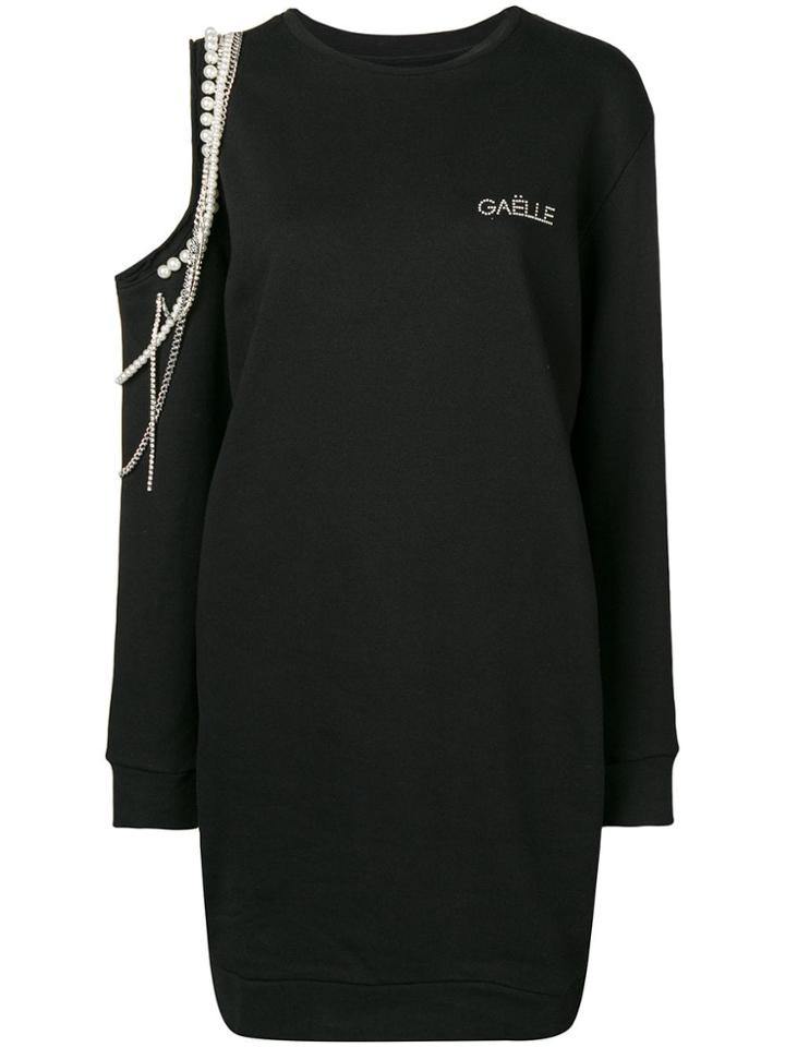 Gaelle Bonheur Embellished Sweatshirt Dress - Black