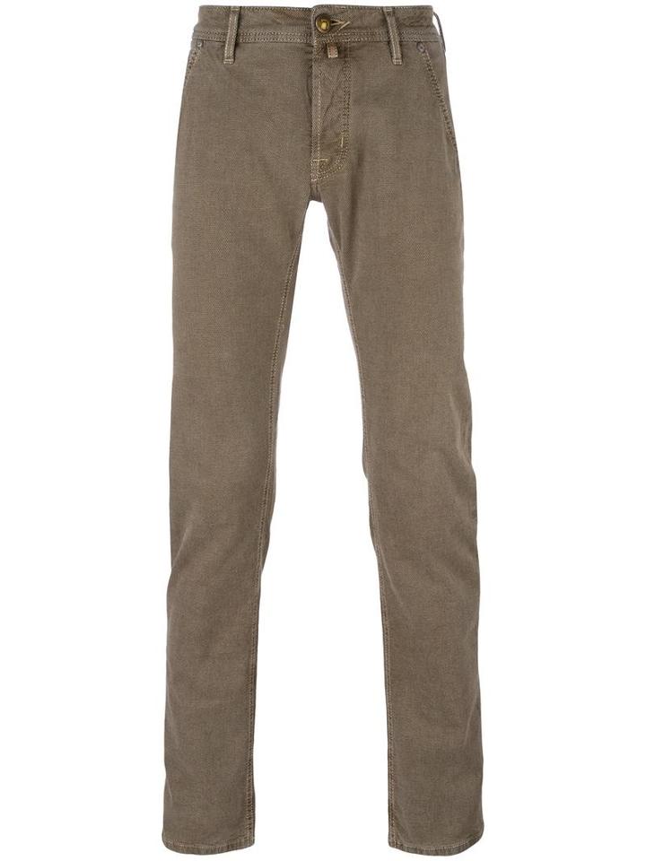 Jacob Cohen Tapered Trousers, Men's, Size: 30, Brown, Cotton/spandex/elastane