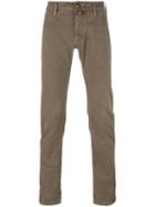 Jacob Cohen Tapered Trousers, Men's, Size: 30, Brown, Cotton/spandex/elastane