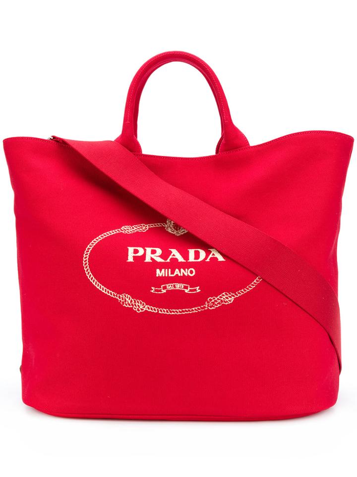Prada Oversized Tote - Red