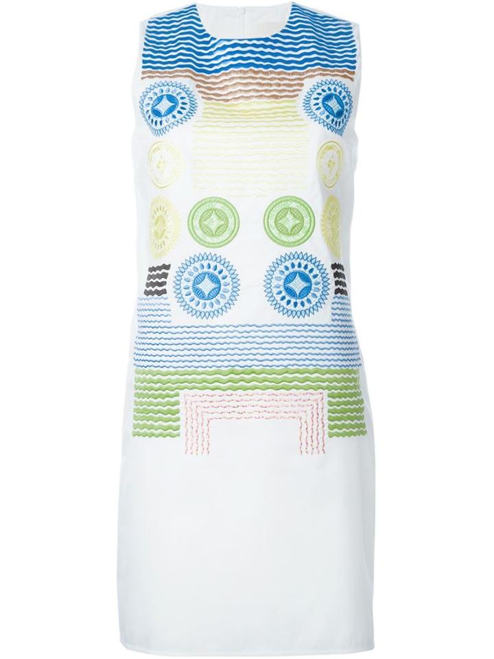 Peter Pilotto 'hera' Dress, Women's, Size: 10, White, Cotton/polyamide/spandex/elastane