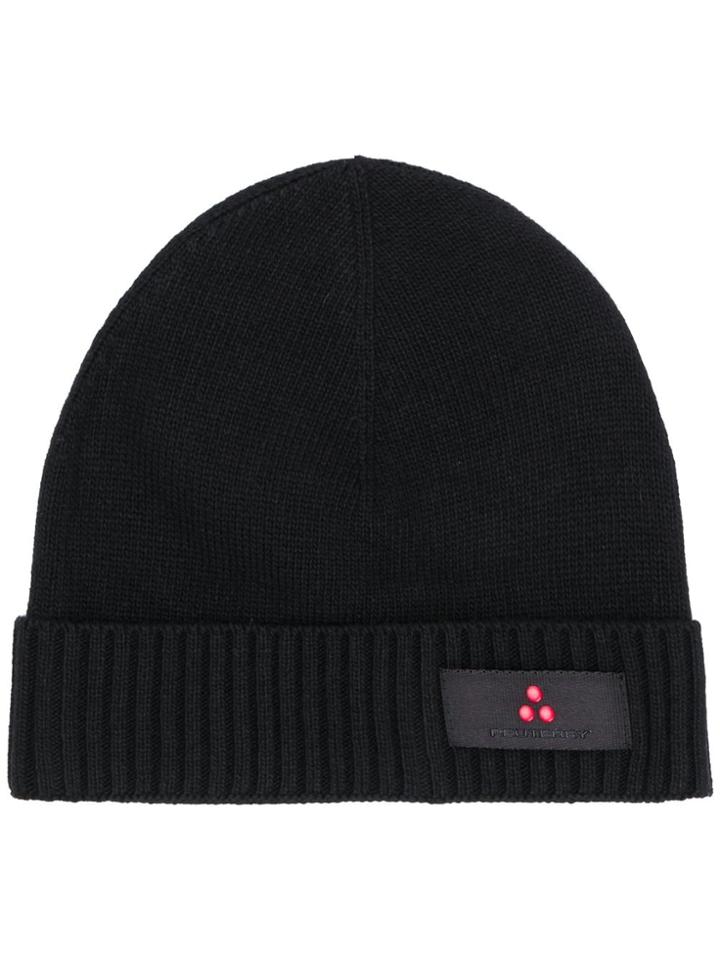 Peuterey Logo Patch Beanie - Black