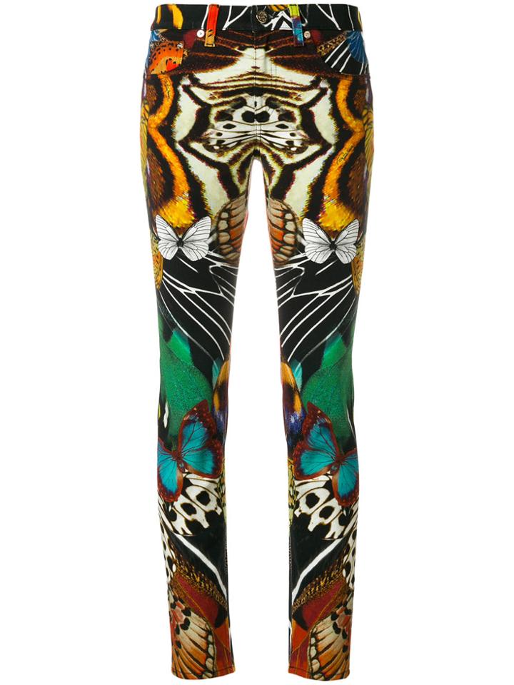 Roberto Cavalli Butterfly Print Trousers - Multicolour