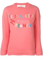 Elisabetta Franchi Logo Patch Sweatshirt - Pink