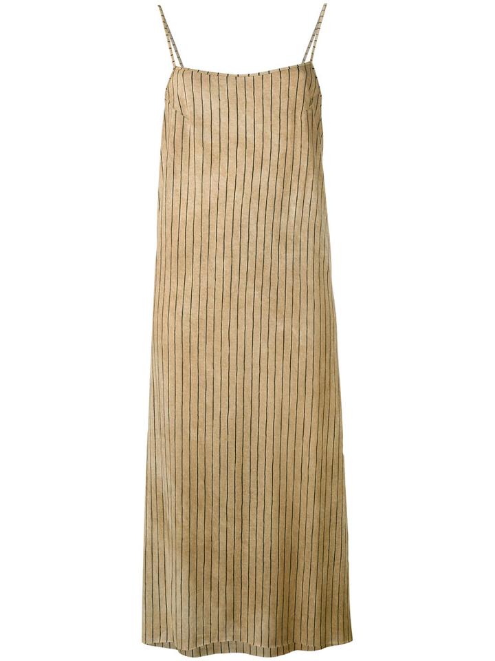 Uma Wang - Striped Shift Dress - Women - Cotton - L, Black, Cotton
