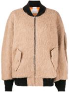 Laneus Textured Bomber Jacket - Neutrals