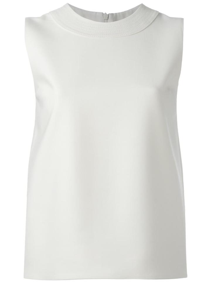 Victoria Victoria Beckham Rear Zip Top, Women's, Size: 6, White, Silk/wool/spandex/elastane/cotton