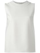 Victoria Victoria Beckham Rear Zip Top, Women's, Size: 6, White, Silk/wool/spandex/elastane/cotton