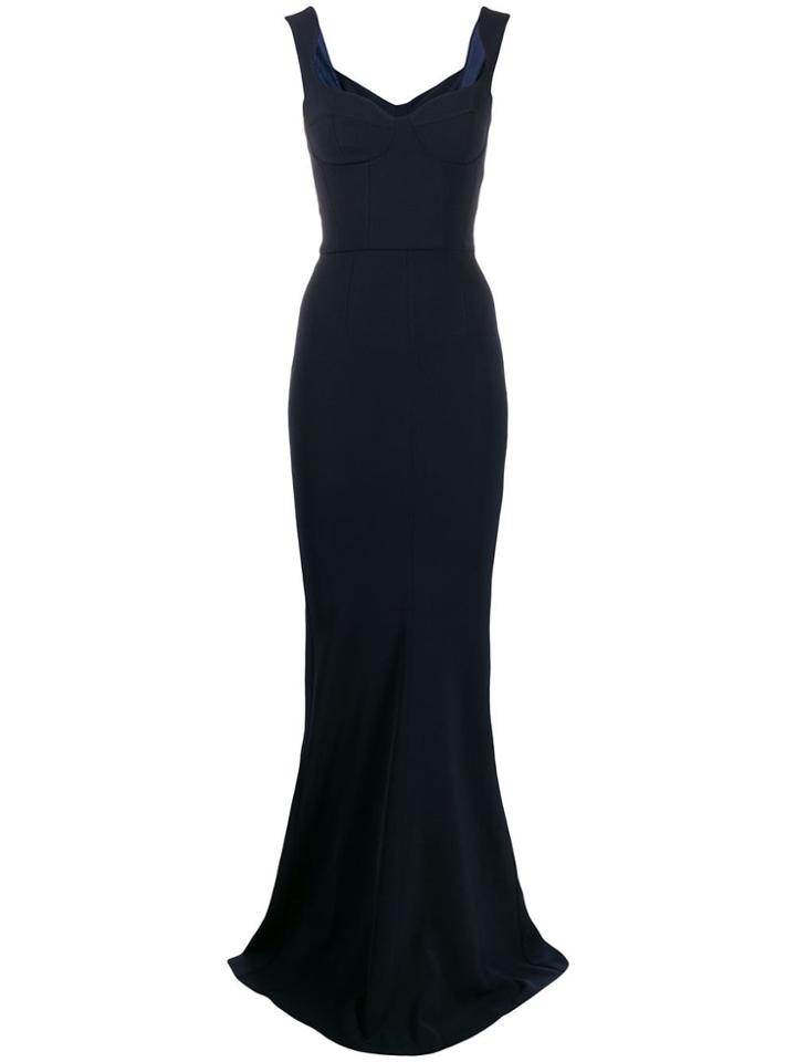 Elisabetta Franchi Fitted Maxi Dress - Blue