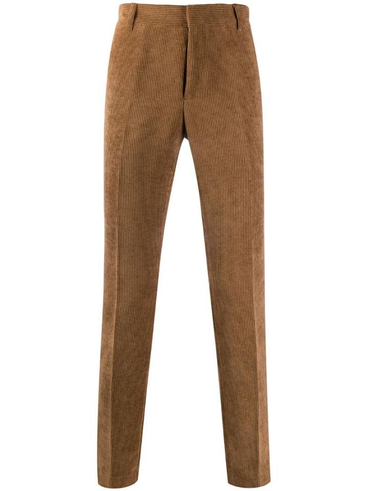 Daniele Alessandrini Textured Corduroy-style Trousers - Brown