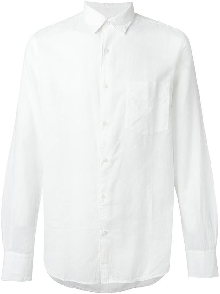 Aspesi Semi-cutaway Collar Shirt, Men's, Size: S, White, Cotton