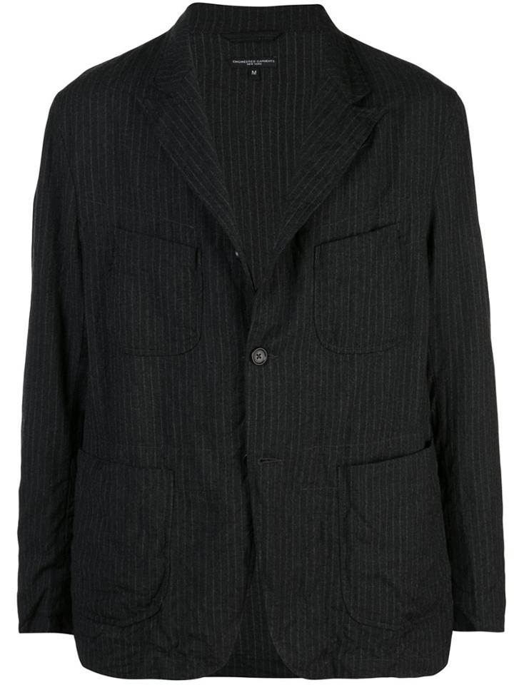 Engineered Garments Striped Multi-pocket Blazer - Grey