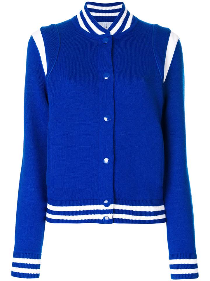 Givenchy Logo Embroidered Bomber Jacket - Blue