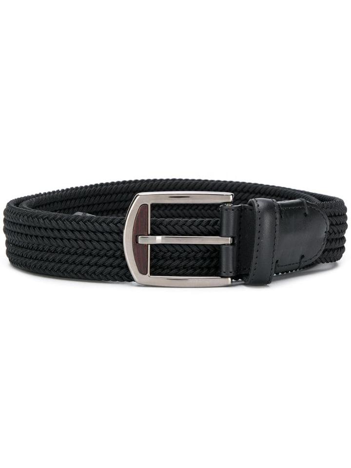 Ermenegildo Zegna Classic Woven Belt - Black