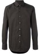 Canali Micro Print Shirt, Men's, Size: Medium, Black, Cotton