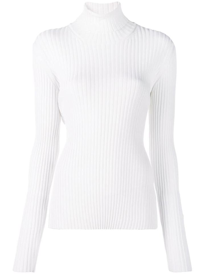 Proenza Schouler Lightweight Ribbed Turtleneck Sweater - White