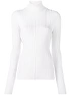 Proenza Schouler Lightweight Ribbed Turtleneck Sweater - White
