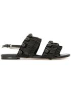 Mara & Mine Tamsin Embossed Sandals - Black
