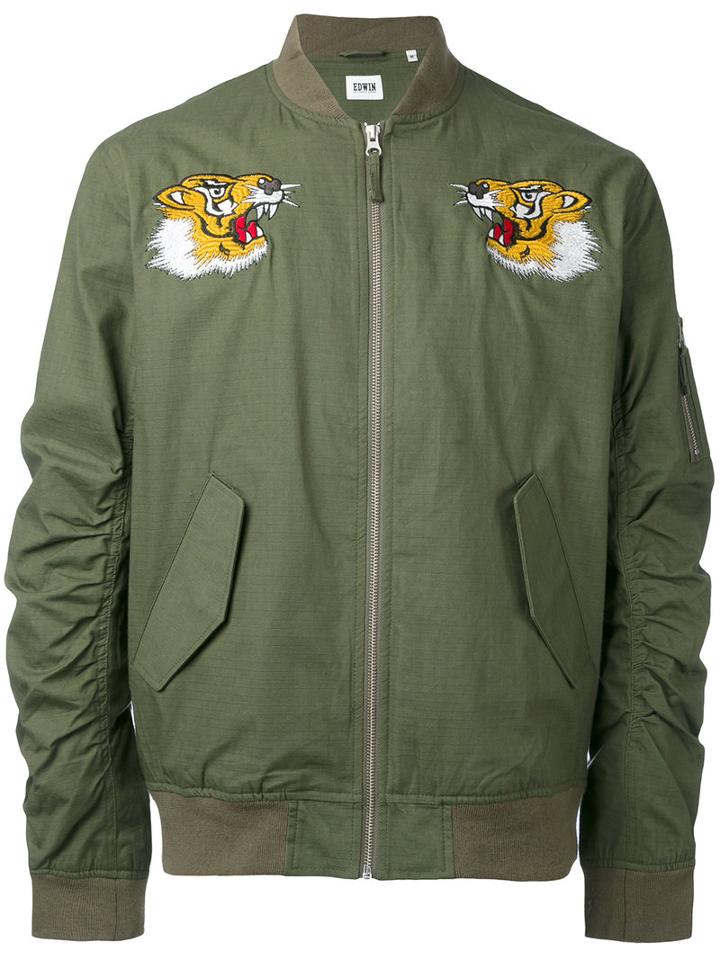 Edwin - Tigers Bomber Jacket - Men - Cotton/nylon - M, Green, Cotton/nylon