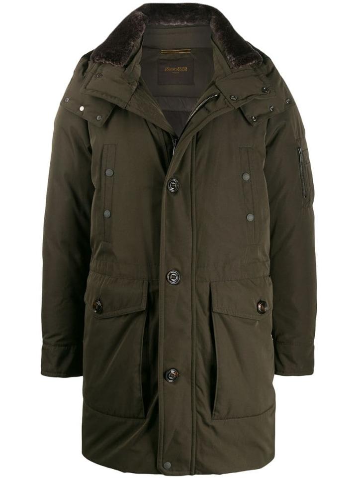 Moorer Multi-pocket Parka Coat - Green