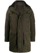Moorer Multi-pocket Parka Coat - Green