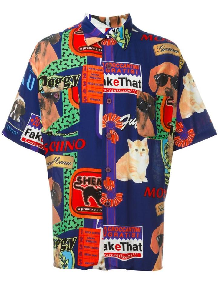 Moschino Vintage Cat & Dog Print Shirt